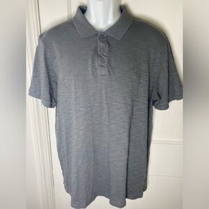 Vince Slub Charcoal Polo Shirt
